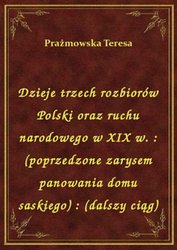 : Dzieje trzech rozbiorów Polski oraz ruchu narodowego w XIX w. : (poprzedzone zarysem panowania domu saskiego) : (dalszy ciąg) - ebook